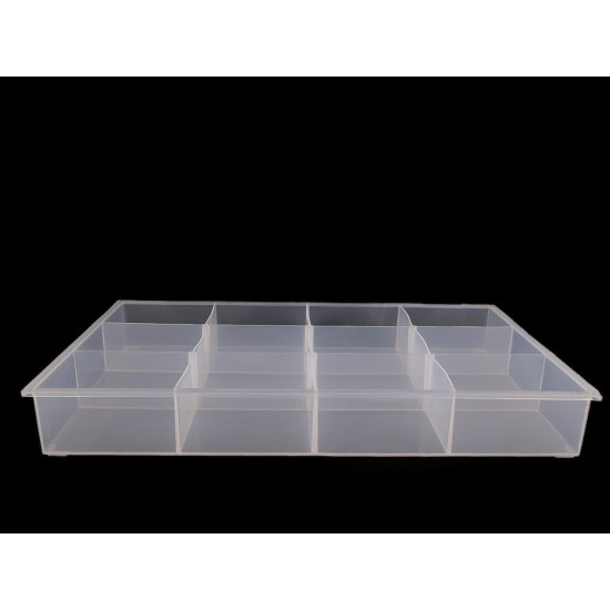 Cutie din plastic compartimentată, 23x34,5x4,5 cm - Transparent (4 Bucăți) Cutie din plastic compartimentată, 23x34,5x4,5 cm - Transparent (4 Bucăți)