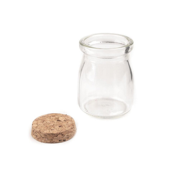 Sticluță cu dop de plută, 56x73 mm - Transparent (40 Fiole) Sticluță cu dop de plută, 56x73 mm - Transparent (40 Fiole)