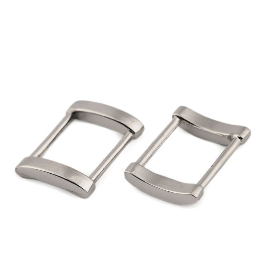 Cataramă decorativă dreptunghiulară, lățime 20 mm - Nichel (20 Bucăți) Cataramă decorativă dreptunghiulară, lățime 20 mm - Nichel (20 Bucăți)