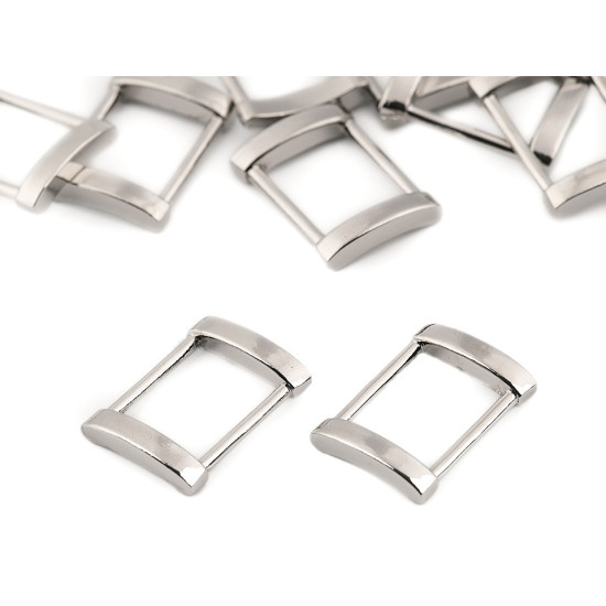 Cataramă decorativă dreptunghiulară, lățime 20 mm - Nichel (20 Bucăți) Cataramă decorativă dreptunghiulară, lățime 20 mm - Nichel (20 Bucăți)