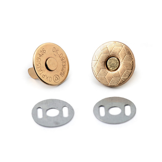 Închizatori / capse magnetice, ø14 mm - Auriu rose (5 Seturi) Închizatori / capse magnetice, ø14 mm - Auriu rose (5 Seturi)