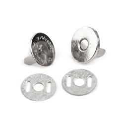 Închizatori / capse magnetice, ø14 mm - Nichel (20 Seturi)