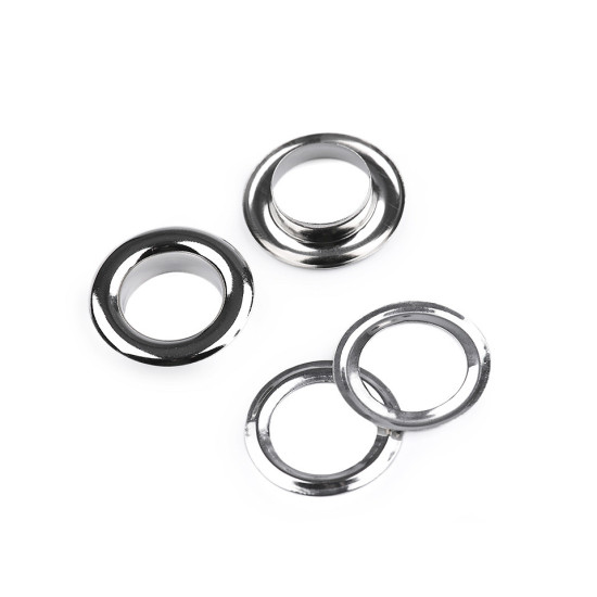 Ocheți metalici, ø13,5 mm - Nichel (50 Perechi) Ocheți metalici, ø13,5 mm - Nichel (50 Perechi)