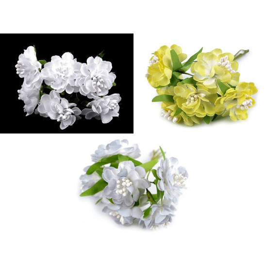 Flori artificiale decor - Gri foarte deschis (6 Bucăți)