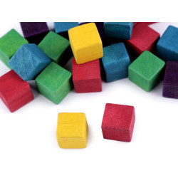 Cuburi lemn, 15x15 mm - Multicolor (20 Bucăți)
