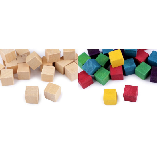 Cuburi lemn, 15x15 mm - Multicolor (200 Bucăți) Cuburi lemn, 15x15 mm - Multicolor (200 Bucăți)