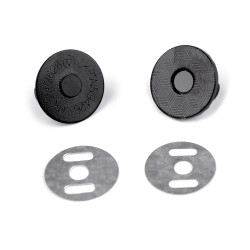 Închizatori / capse magnetice, ø18 mm - Lac negru (20 Seturi)