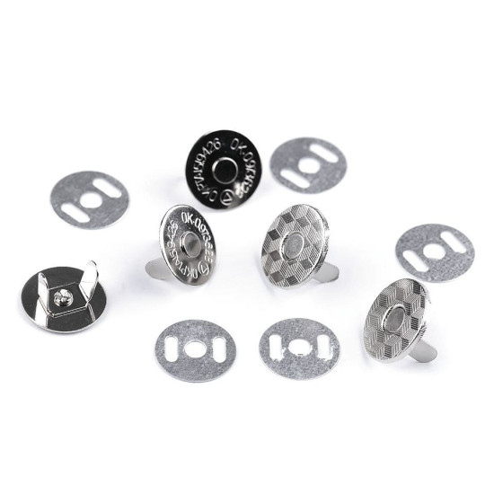 Închizatori / capse magnetice, ø18 mm - Lac negru (5 Seturi) Închizatori / capse magnetice, ø18 mm - Lac negru (5 Seturi)