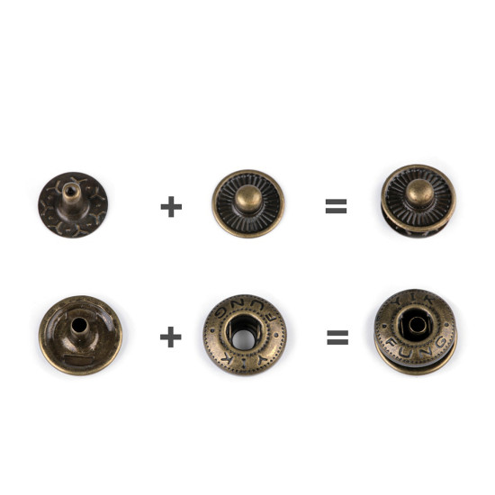 Capse metalice, ø12 mm - Nichel (200 Seturi)