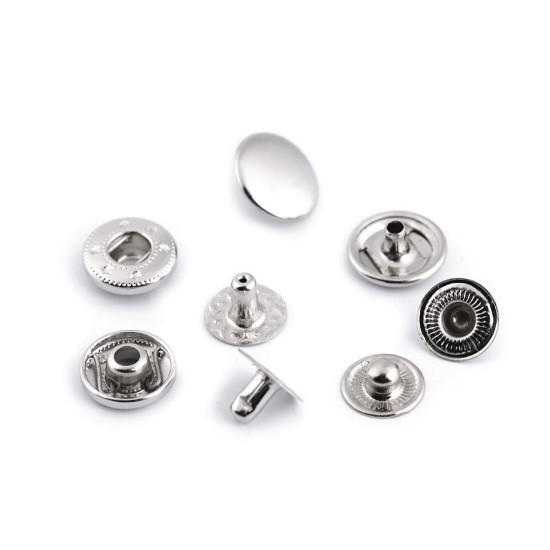 Capse metalice, ø12 mm - Nichel (200 Seturi)