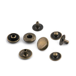 Capse metalice, ø12 mm - Alamă antică (200 Seturi)