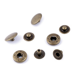 Capse metalice, ø15 mm - Alamă antică (200 Seturi)