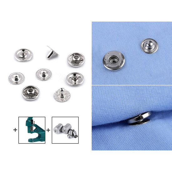Capse metalice, ø10 mm - Nichel (200 Seturi) Capse metalice, ø10 mm - Nichel (200 Seturi)