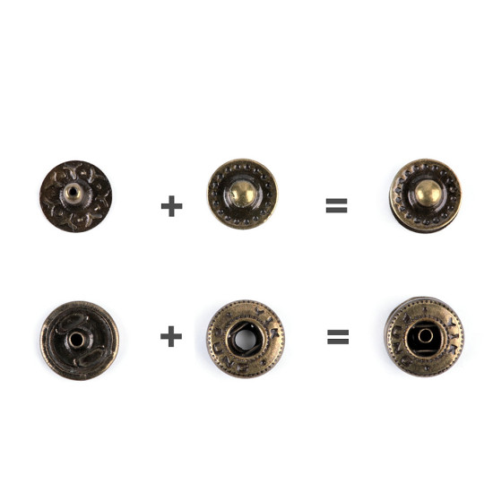 Capse metalice, ø10 mm - Nichel (200 Seturi) Capse metalice, ø10 mm - Nichel (200 Seturi)