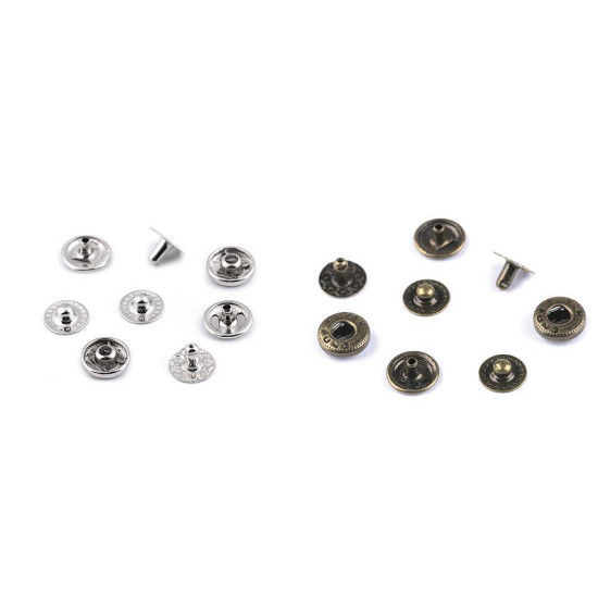 Capse metalice, ø10 mm - Nichel (200 Seturi) Capse metalice, ø10 mm - Nichel (200 Seturi)