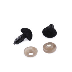 Nas pentru jucării cu dispozitiv de siguranță, 10x12 mm - Negru (150 Seturi)