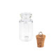 Pandantiv sticluță cu dop din plută, 13x30 mm - Transparent (40 Fiole)