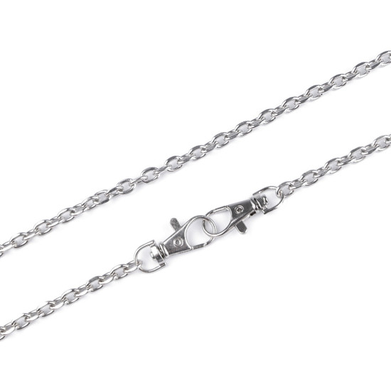 Lanț cu carabină pentru poșete, 120 cm - Nichel (1 Bucată) Lanț cu carabină pentru poșete, 120 cm - Nichel (1 Bucată)