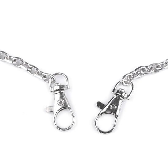 Lanț cu carabină pentru poșete, 120 cm - Nichel (1 Bucată) Lanț cu carabină pentru poșete, 120 cm - Nichel (1 Bucată)