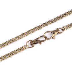 Lanț plat cu carabină pentru poșete, 115; 120 cm - Alamă antică (1 Bucată)