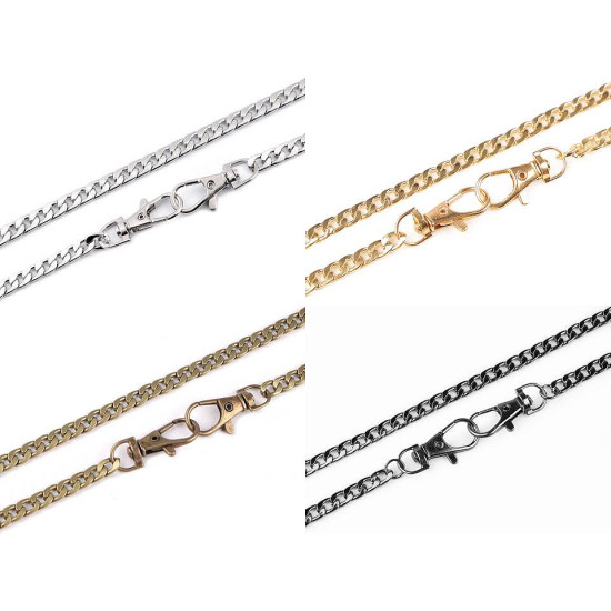 Lanț plat cu carabină pentru poșete, 115; 120 cm - Auriu clasic (1 Bucată) Lanț plat cu carabină pentru poșete, 115; 120 cm - Auriu clasic (1 Bucată)