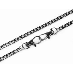 Lanț plat cu carabină pentru poșete, 115; 120 cm - Nichel negru (1 Bucată)