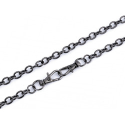 Lanț cu carabină pentru poșete, 120 cm - Nichel negru (1 Bucată)