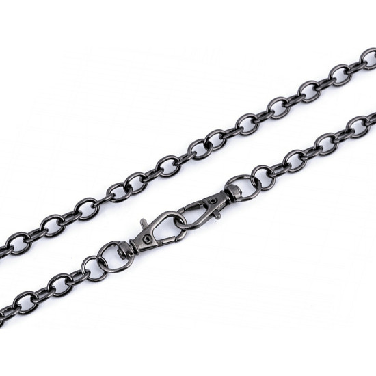 Lanț cu carabină pentru poșete, 120 cm - Nichel negru (20 Bucăți) Lanț cu carabină pentru poșete, 120 cm - Nichel negru (20 Bucăți)