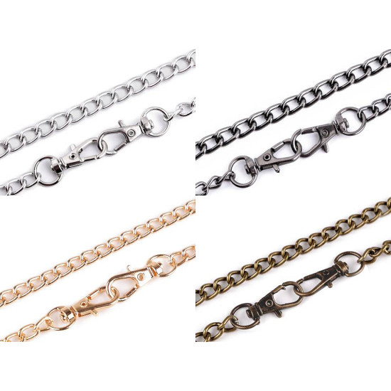 Lanț cu carabină pentru poșete, 120 cm - Nichel (20 Bucăți) Lanț cu carabină pentru poșete, 120 cm - Nichel (20 Bucăți)