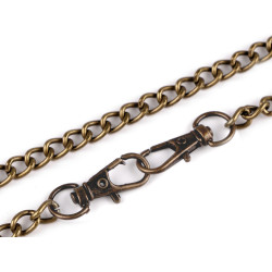 Lanț cu carabină pentru poșete, 120 cm - Alamă antică (1 Bucată)