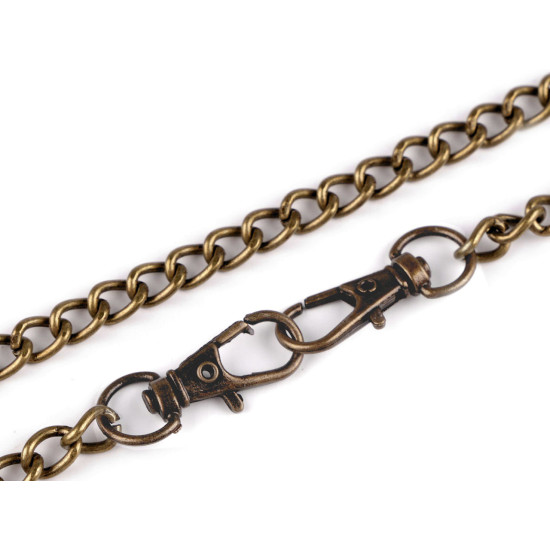 Lanț cu carabină pentru poșete, 120 cm - Nichel (20 Bucăți) Lanț cu carabină pentru poșete, 120 cm - Nichel (20 Bucăți)