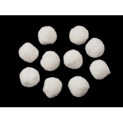 Pompoane deluxe, ø20 mm - Crem deschis (12 Bucăți)