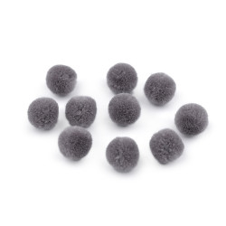 Pompoane deluxe, ø15 mm - Gri neutral (10 Bucăți)