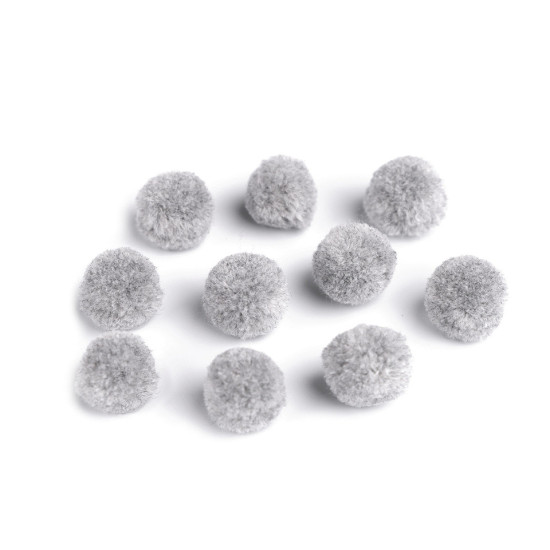 Pompoane deluxe, ø15 mm - Alb (10 Bucăți)