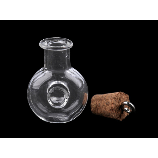 Pandantiv sticluță cu dop 20x28 mm - Transparent (3 Fiole) Pandantiv sticluță cu dop 20x28 mm - Transparent (3 Fiole)