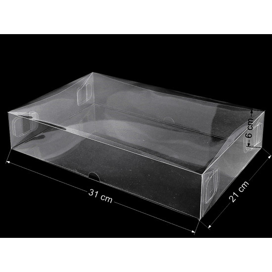Cutie din plastic transparent cu capac - Transparent (100 Bucăți) Cutie din plastic transparent cu capac - Transparent (100 Bucăți)