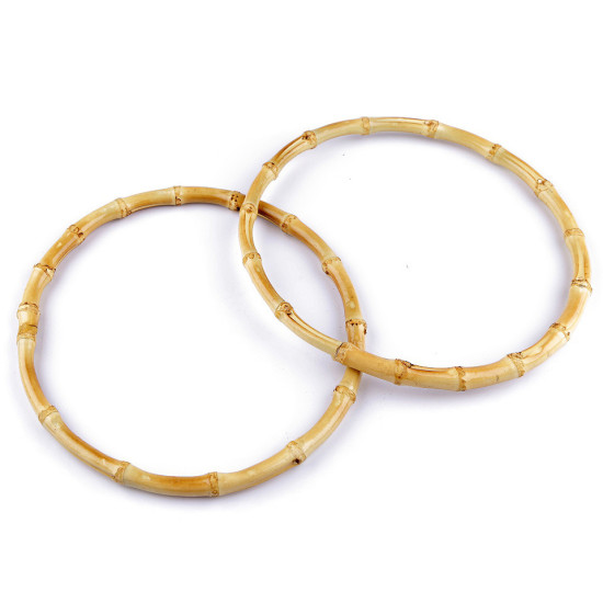 Mânere din bambus pentru geantă, ø20 cm - Bambus deschis (8 Bucăți) Mânere din bambus pentru geantă, ø20 cm - Bambus deschis (8 Bucăți)