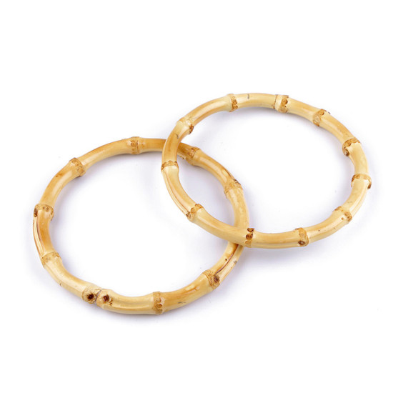 Mânere din bambus pentru geantă, ø14 cm - Bambus mediu (10 Bucăți) Mânere din bambus pentru geantă, ø14 cm - Bambus mediu (10 Bucăți)
