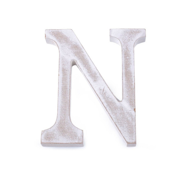 Litere din lemn vintage - Alb natural (1 Bucată) Litere din lemn vintage - Alb natural (1 Bucată)