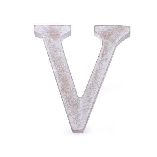Litere din lemn vintage - Alb natural (1 Bucată) Litere din lemn vintage - Alb natural (1 Bucată)