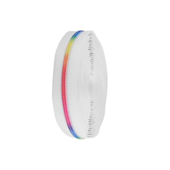 Fermoar spiralat metraj, efect curcubeu no 5 - Negru (25 Metri) Fermoar spiralat metraj, efect curcubeu no 5 - Negru (25 Metri)