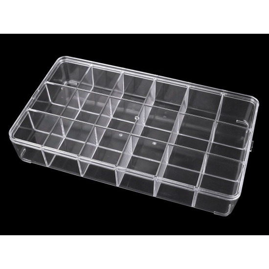 Cutie din plastic compartimentată, 16,5x29 cm - Transparent (1 Bucată) Cutie din plastic compartimentată, 16,5x29 cm - Transparent (1 Bucată)