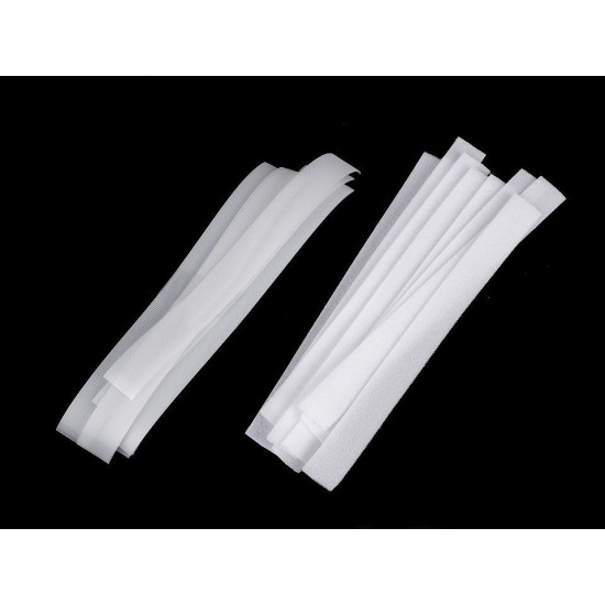 Benzi arici cu profil mic, complet (puf + scai), 2 cm - Alb (10 Perechi) Benzi arici cu profil mic, complet (puf + scai), 2 cm - Alb (10 Perechi)