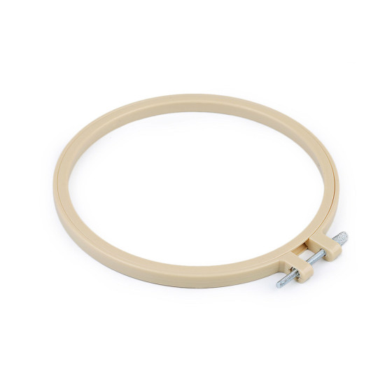 Gherghef din plastic pentru brodat, ø16 cm - Bej deschis (1 Bucată) Gherghef din plastic pentru brodat, ø16 cm - Bej deschis (1 Bucată)
