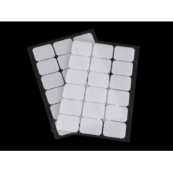 Dreptunghiuri arici autoadezive, complet (puf + scai), 25x32 mm - Alb (1 Card)
