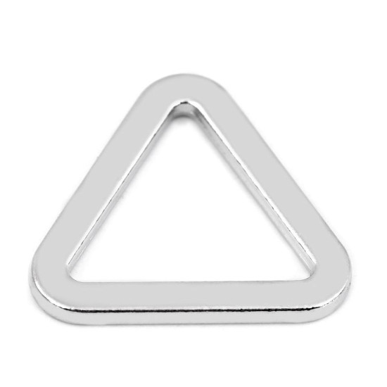 Inel triunghiular plat, lățime 20 mm - Nichel (20 Bucăți) Inel triunghiular plat, lățime 20 mm - Nichel (20 Bucăți)