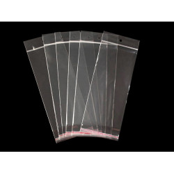 Pungi cu clapetă adezivă și agățătoare, 8x19,5 cm - Transparent (100 Bucăți)