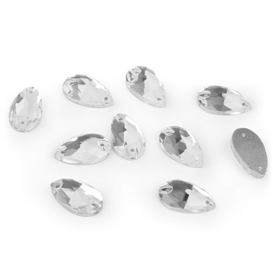 Strasuri de cusut, model lacrimă - Cristal (36 Bucăți) Strasuri de cusut, model lacrimă - Cristal (36 Bucăți)