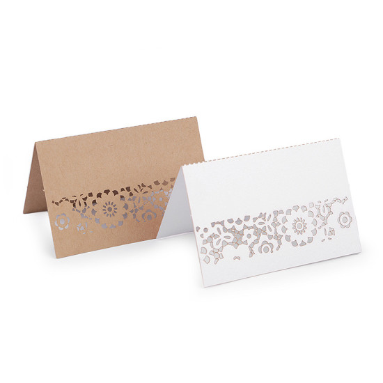 Card de masă cu model decupat - Natural (10 Bucăți) Card de masă cu model decupat - Natural (10 Bucăți)