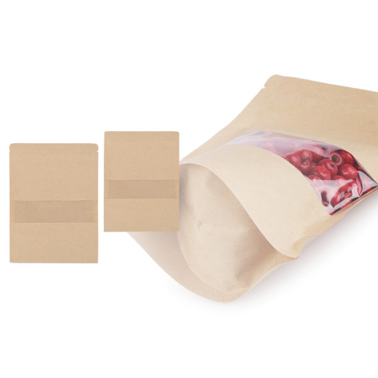 Pungi cu fermoar ziplock resigilabile - Natural mediu (10 Bucăți) Pungi cu fermoar ziplock resigilabile - Natural mediu (10 Bucăți)